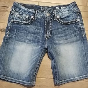 Miss Me Distressed Denim Boyfriend Shorts 28